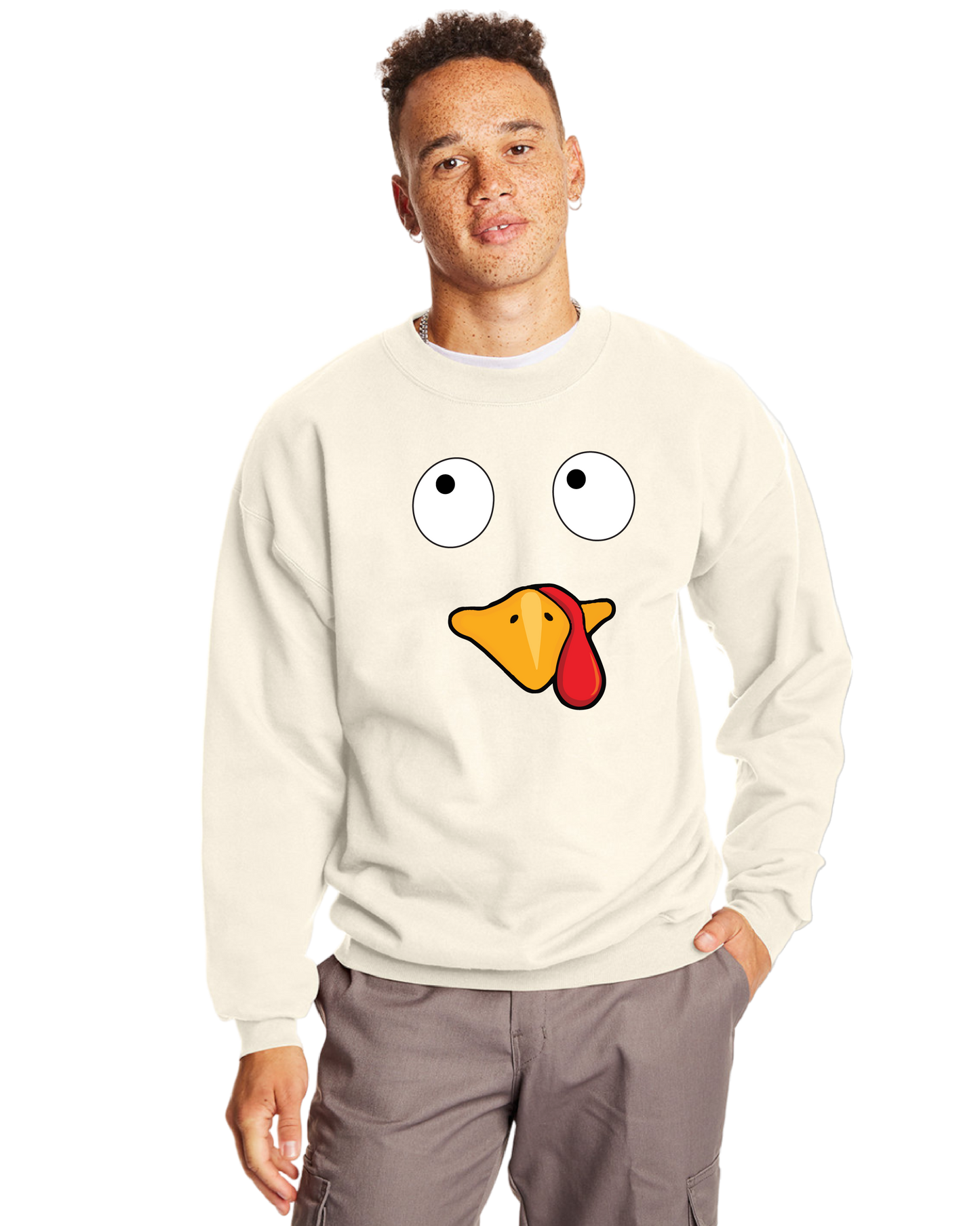 Thanksgiving Turkey Faces Crewneck