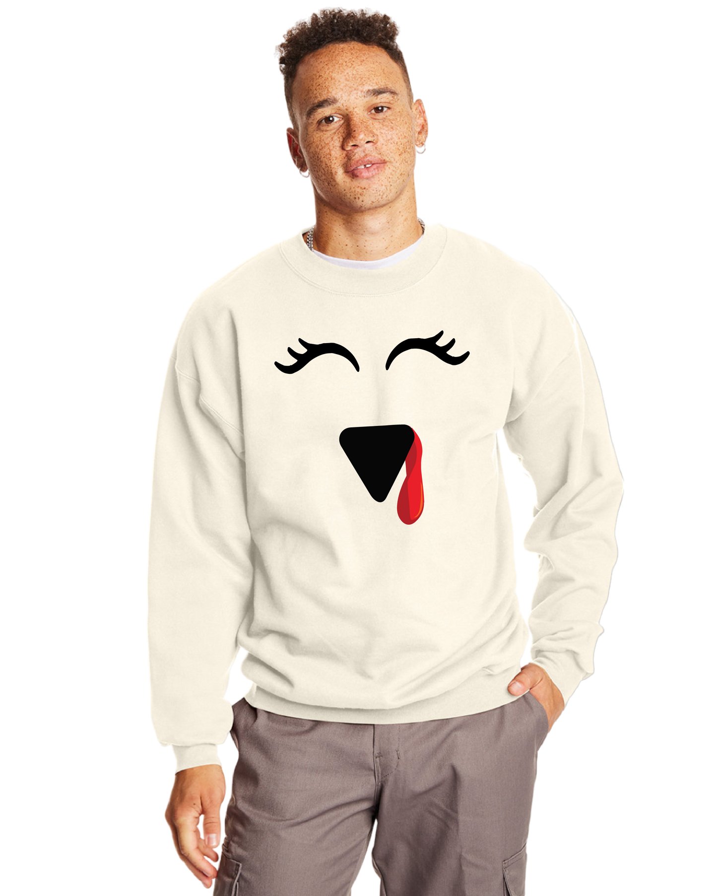 Thanksgiving Turkey Faces Crewneck