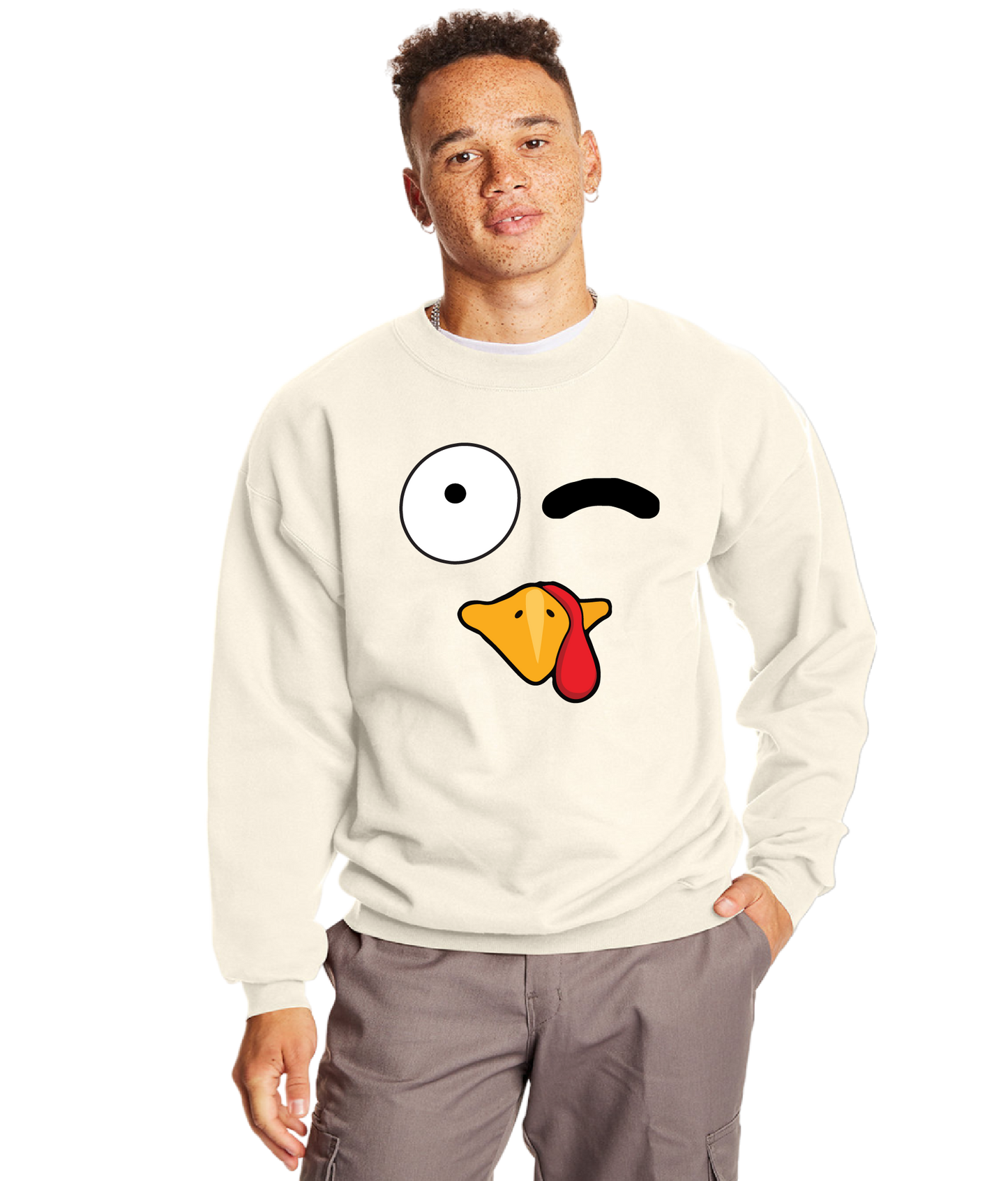 Thanksgiving Turkey Faces Crewneck