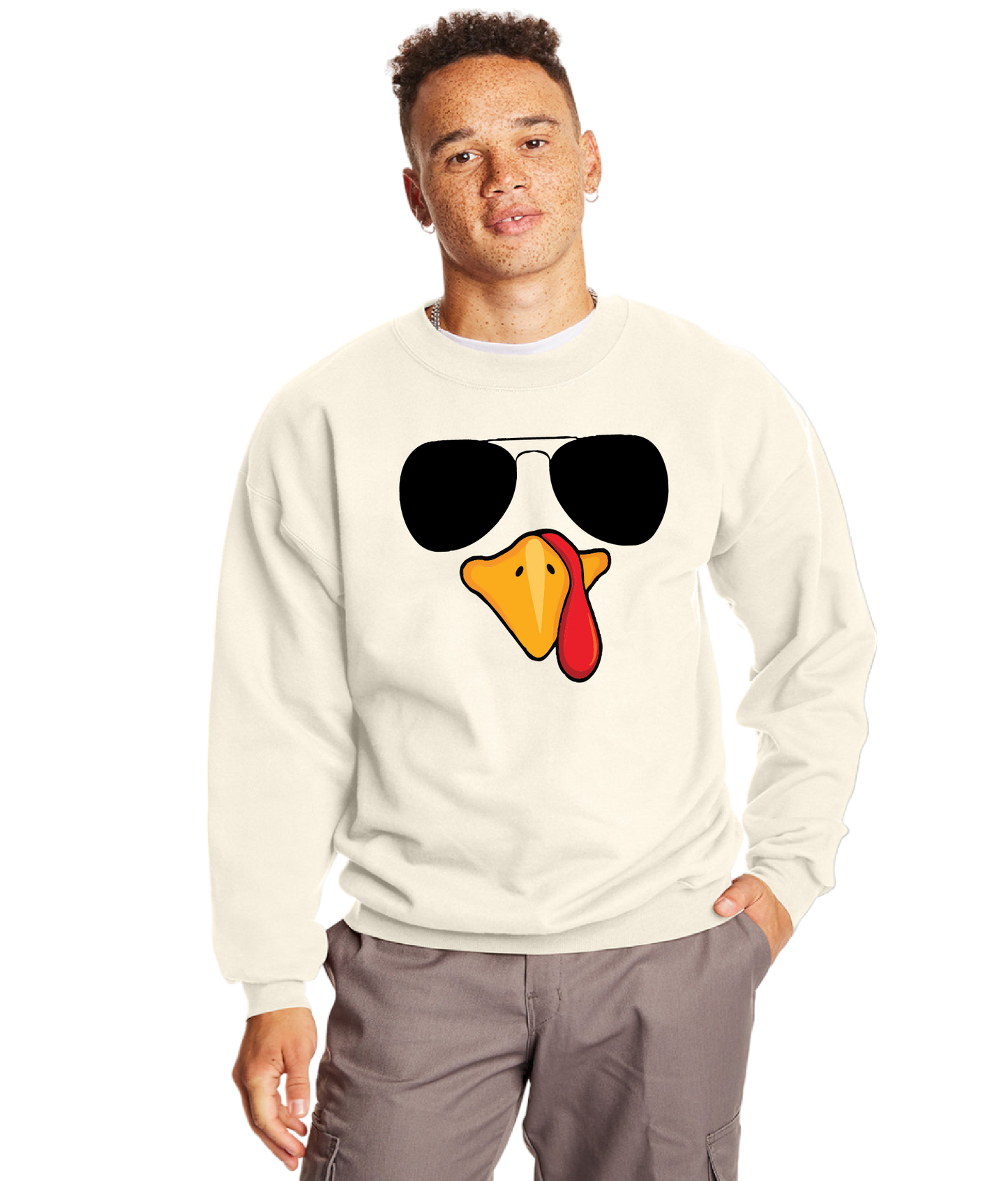 Thanksgiving Turkey Faces Crewneck