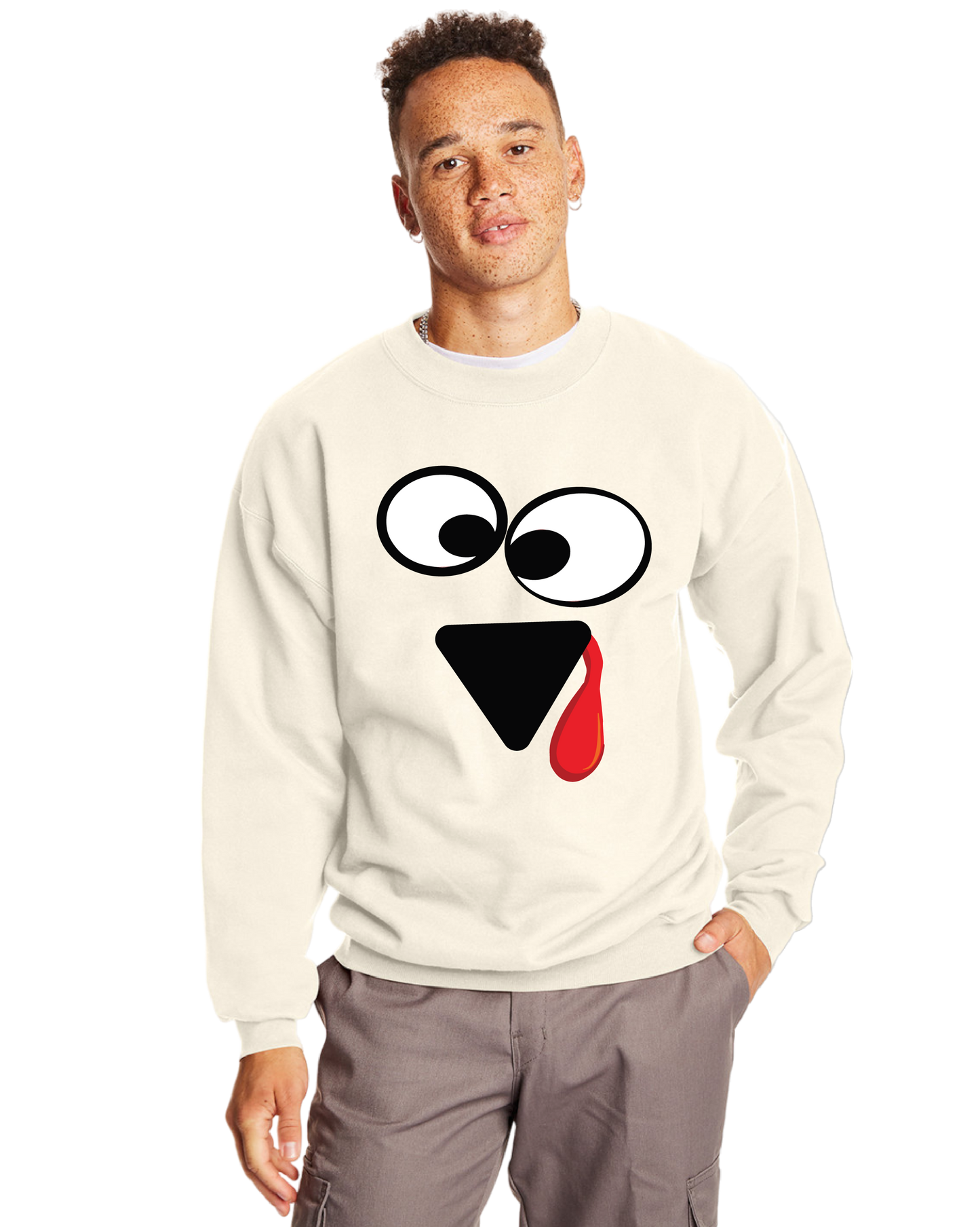 Thanksgiving Turkey Faces Crewneck