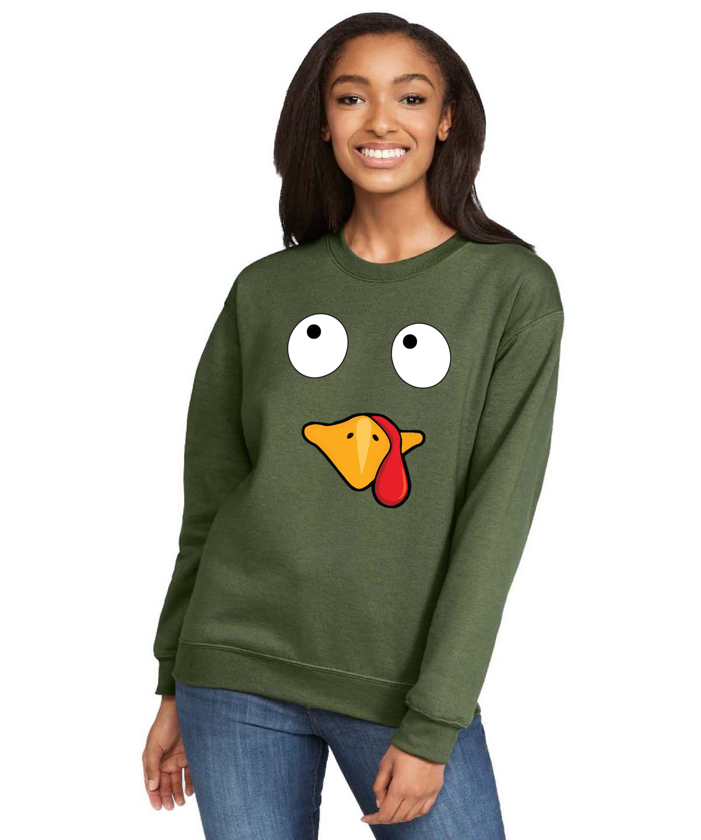 Thanksgiving Turkey Faces Crewneck